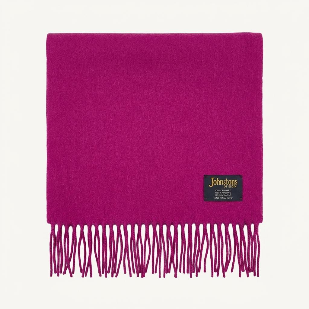 Johnstons OF ELGIN 존스톤스오브엘긴 Hot pink Muffler 캐시미어1 1