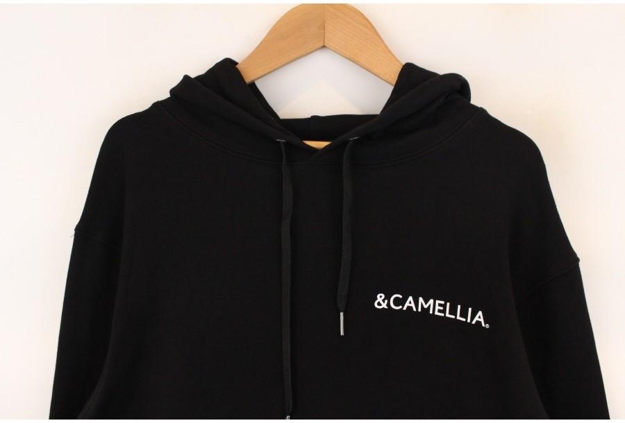 (88% 할인) &CAMELLIA 카멜리아 블랙+화이트 백로고 스웻 후드 4