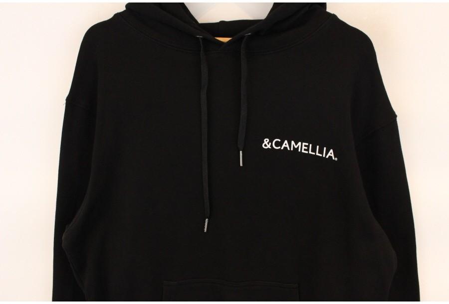 (88% 할인) &CAMELLIA 카멜리아 블랙+화이트 백로고 스웻 후드 5