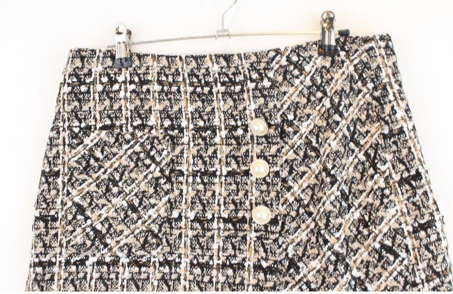 (90% 할인) HSTYLE Gold button Tweed skrit 5