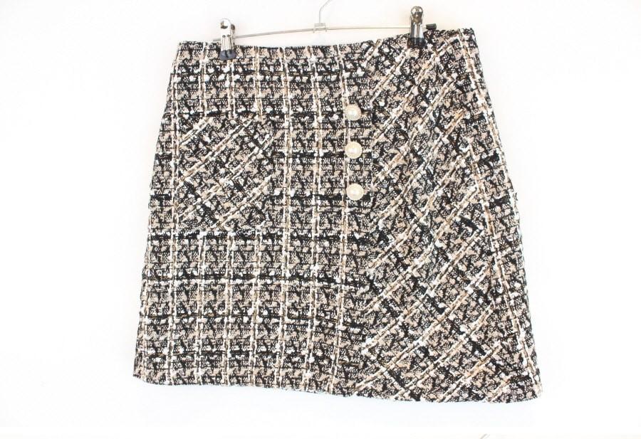 (90% 할인) HSTYLE Gold button Tweed skrit 2