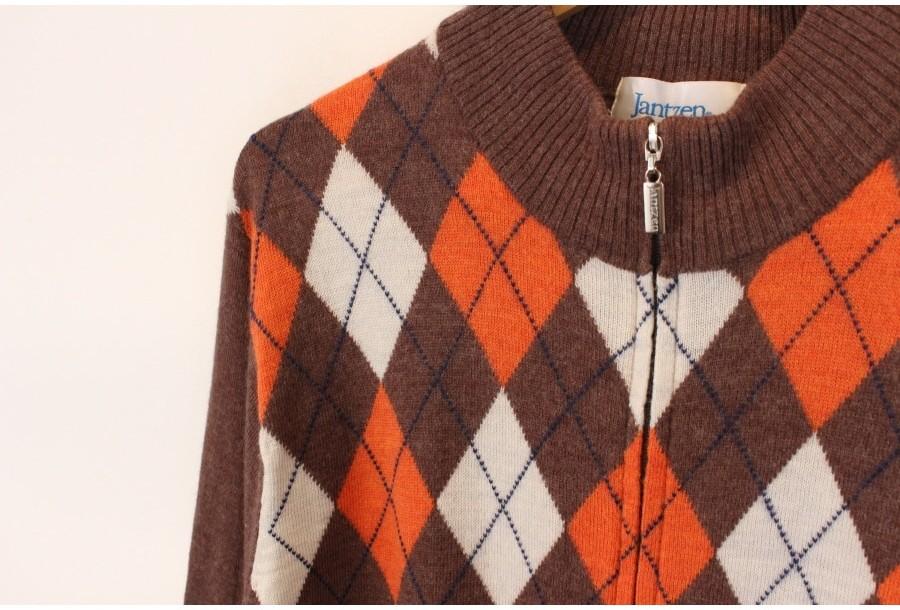 (89% 할인) JANTZEN argyle pattern knit zipup 8