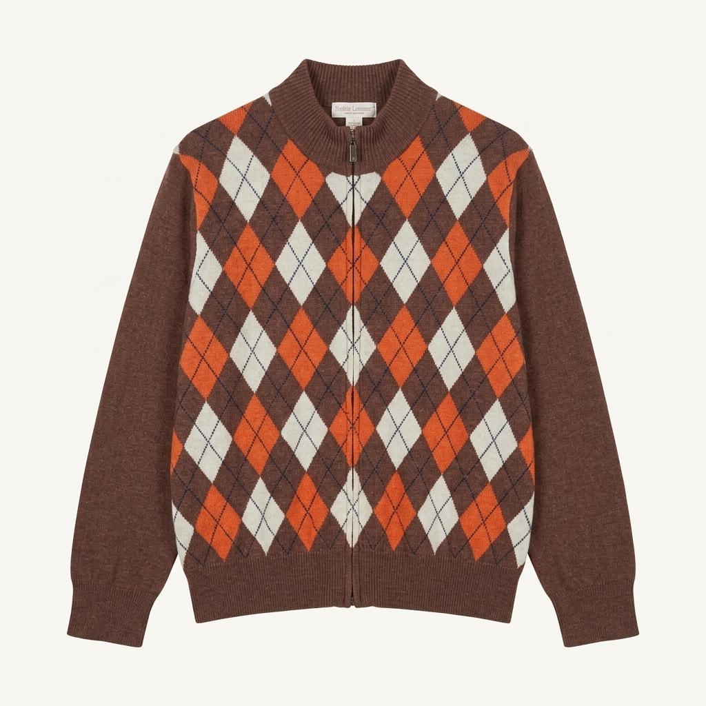 (89% 할인) JANTZEN argyle pattern knit zipup 1