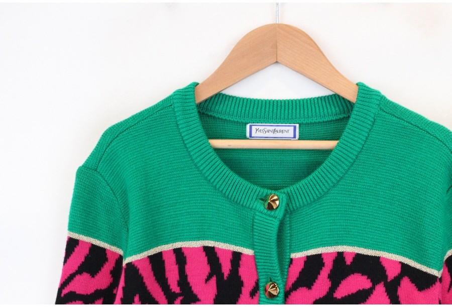 (20% 할인) YvesSaintLaurent 입생로랑 wool100% Green pink 4