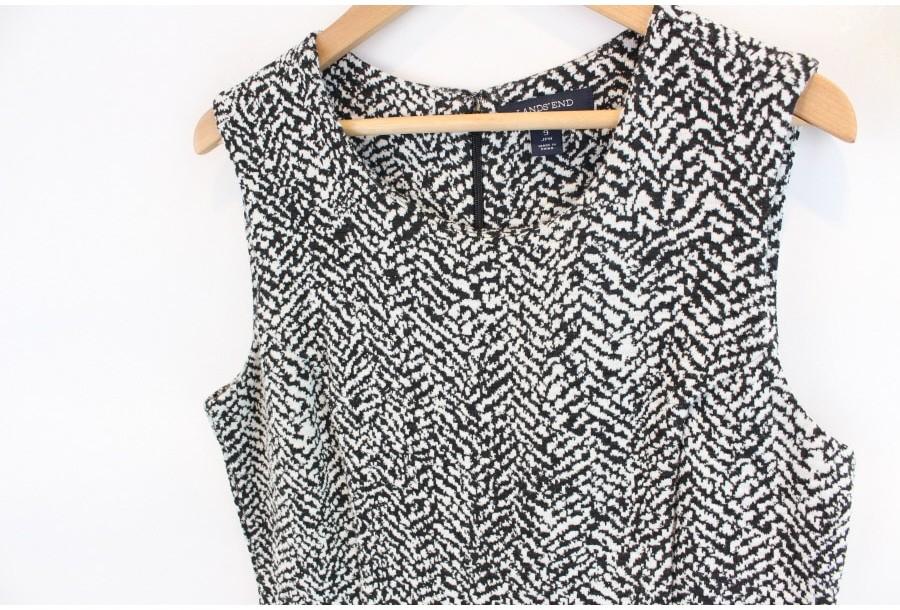 (90% 할인) LANDS'END wool53% black+white pattern sle 8