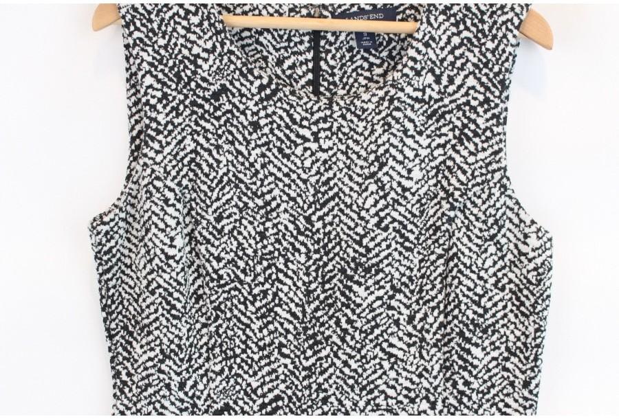 (90% 할인) LANDS'END wool53% black+white pattern sle 5