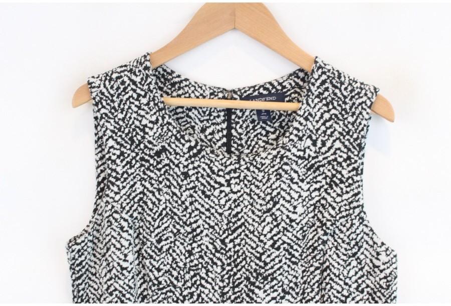 (90% 할인) LANDS'END wool53% black+white pattern sle 4
