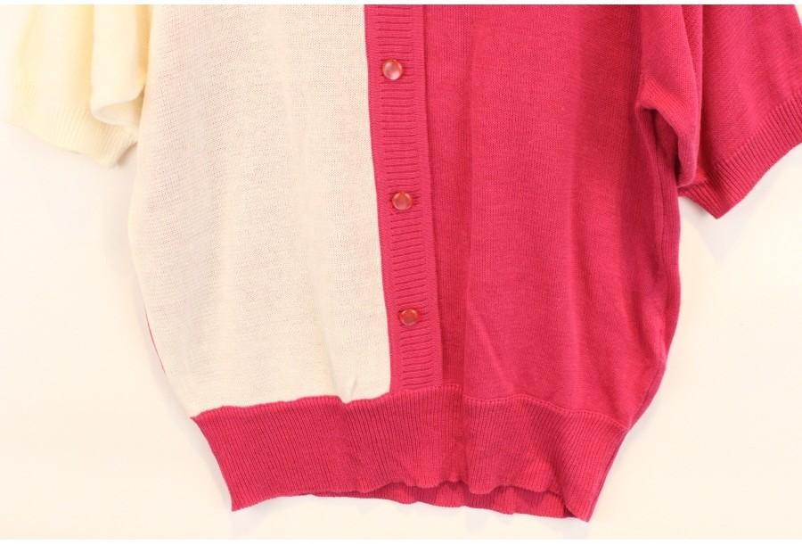 (88% 할인) TYCHEZ VINTAGE LNIEN15% pink+white knit 6