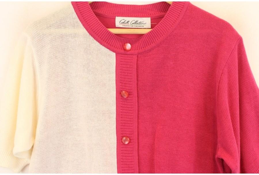 (88% 할인) TYCHEZ VINTAGE LNIEN15% pink+white knit 4