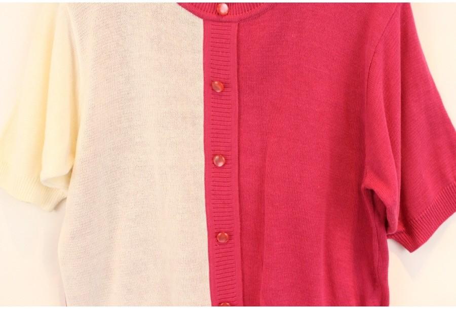 (88% 할인) TYCHEZ VINTAGE LNIEN15% pink+white knit 5