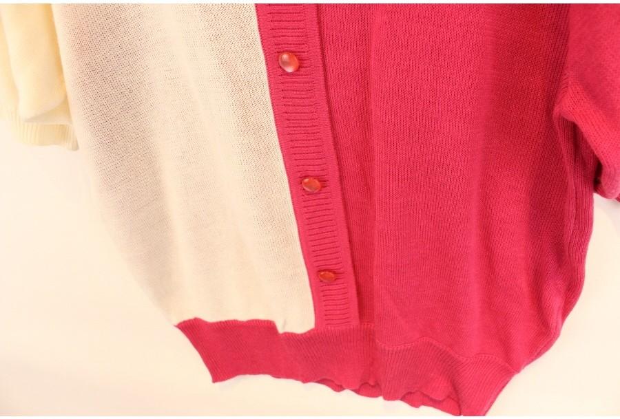 (88% 할인) TYCHEZ VINTAGE LNIEN15% pink+white knit 8