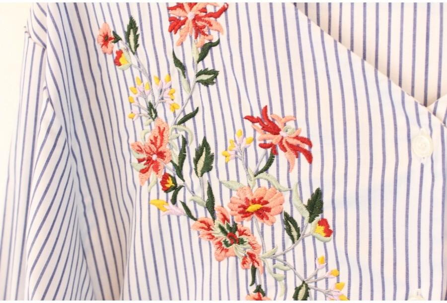 (89% 할인) INGNI color flower stitch stripe shirts 9