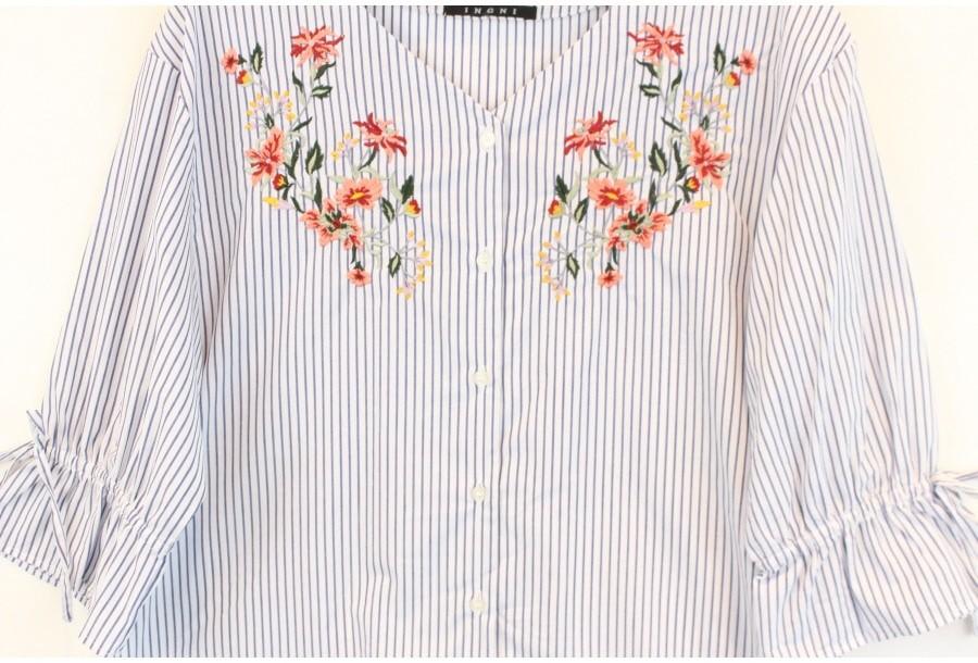 (89% 할인) INGNI color flower stitch stripe shirts 6