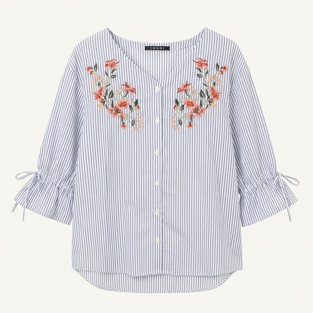 (89% 할인) INGNI color flower stitch stripe shirts 1