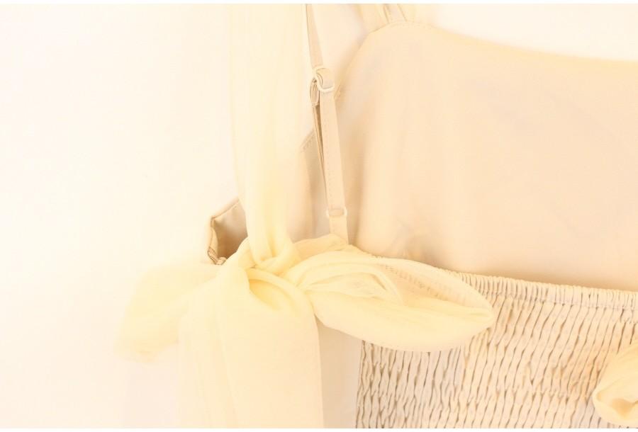 (80% 할인) Louere [루-에레] crem beige slit bustier one 11