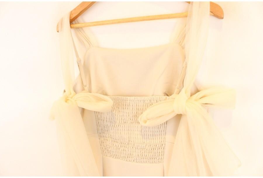 (80% 할인) Louere [루-에레] crem beige slit bustier one 10