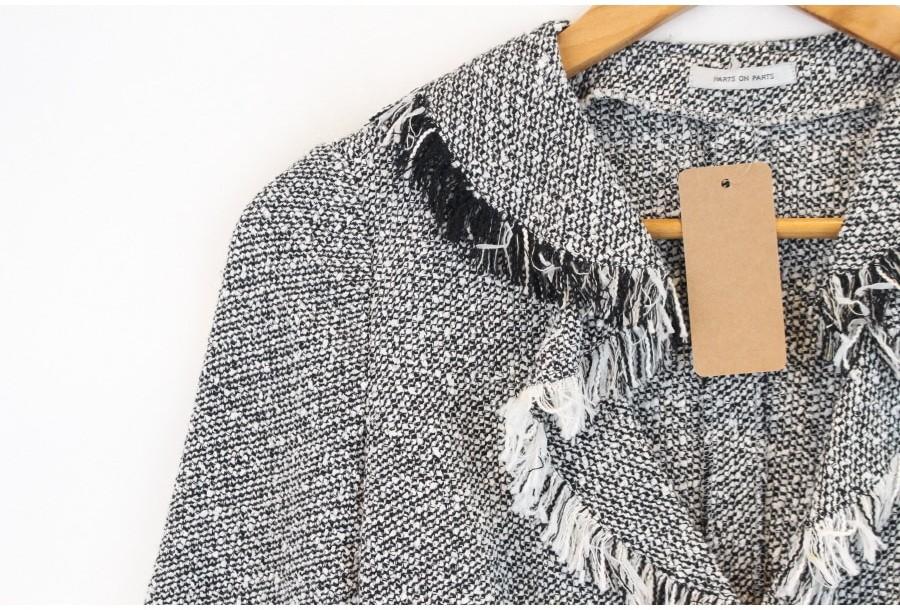 (90% 할인) PARTS ON PARTS pringe collar tweed jacket 4