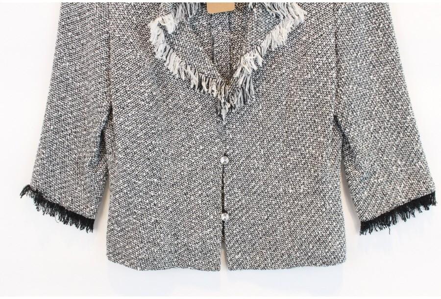 (90% 할인) PARTS ON PARTS pringe collar tweed jacket 7
