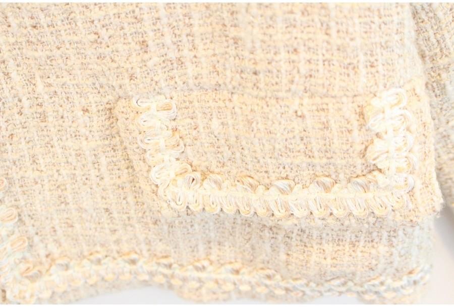 (89% 할인) INDEX lace stitch non collar tweed jacket 10