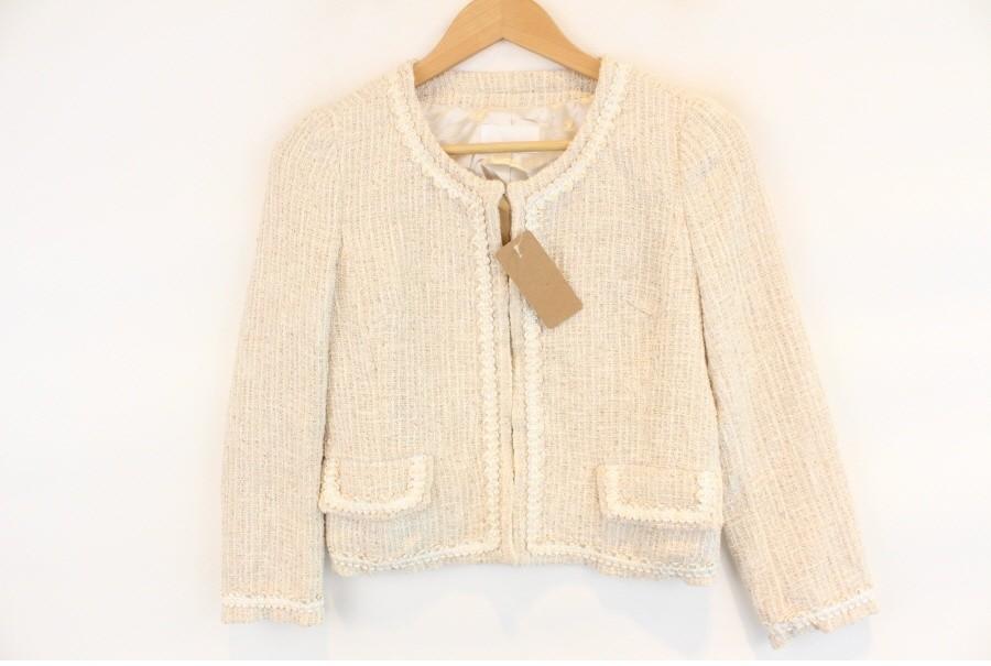 (89% 할인) INDEX lace stitch non collar tweed jacket 2