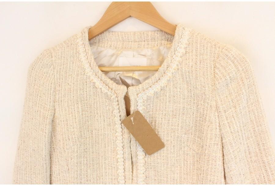 (89% 할인) INDEX lace stitch non collar tweed jacket 5