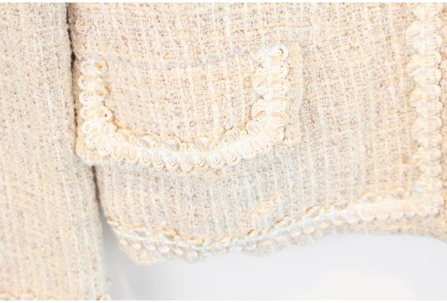 (89% 할인) INDEX lace stitch non collar tweed jacket 9