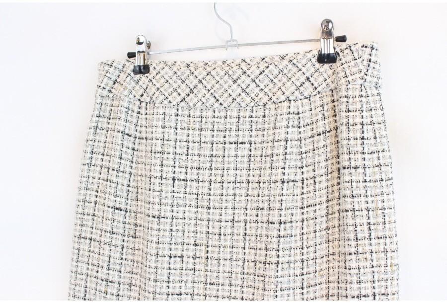(80% 할인) Aquascutum LINEN5% tweed pattern skirt 아쿠 10