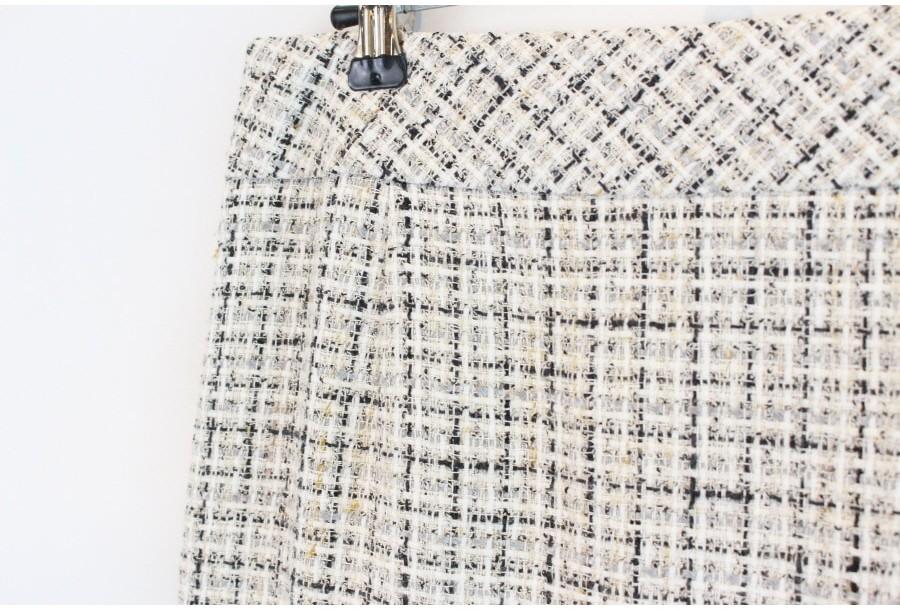 (80% 할인) Aquascutum LINEN5% tweed pattern skirt 아쿠 7