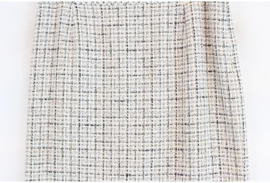 (80% 할인) Aquascutum LINEN5% tweed pattern skirt 아쿠 5