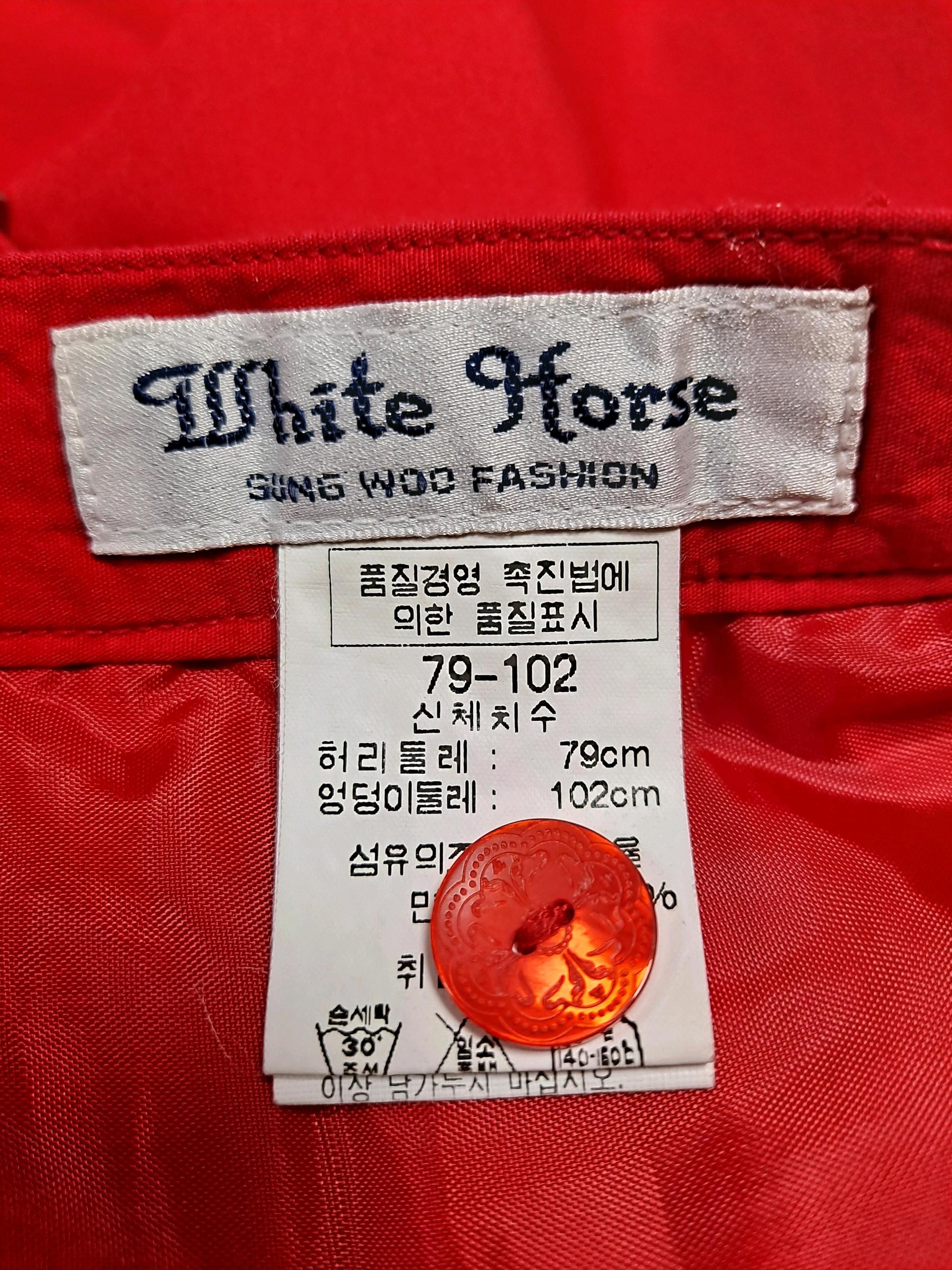 [새제품] White Horse 레드 꽃자수 롱 스커트(신체치수 79-102) 5