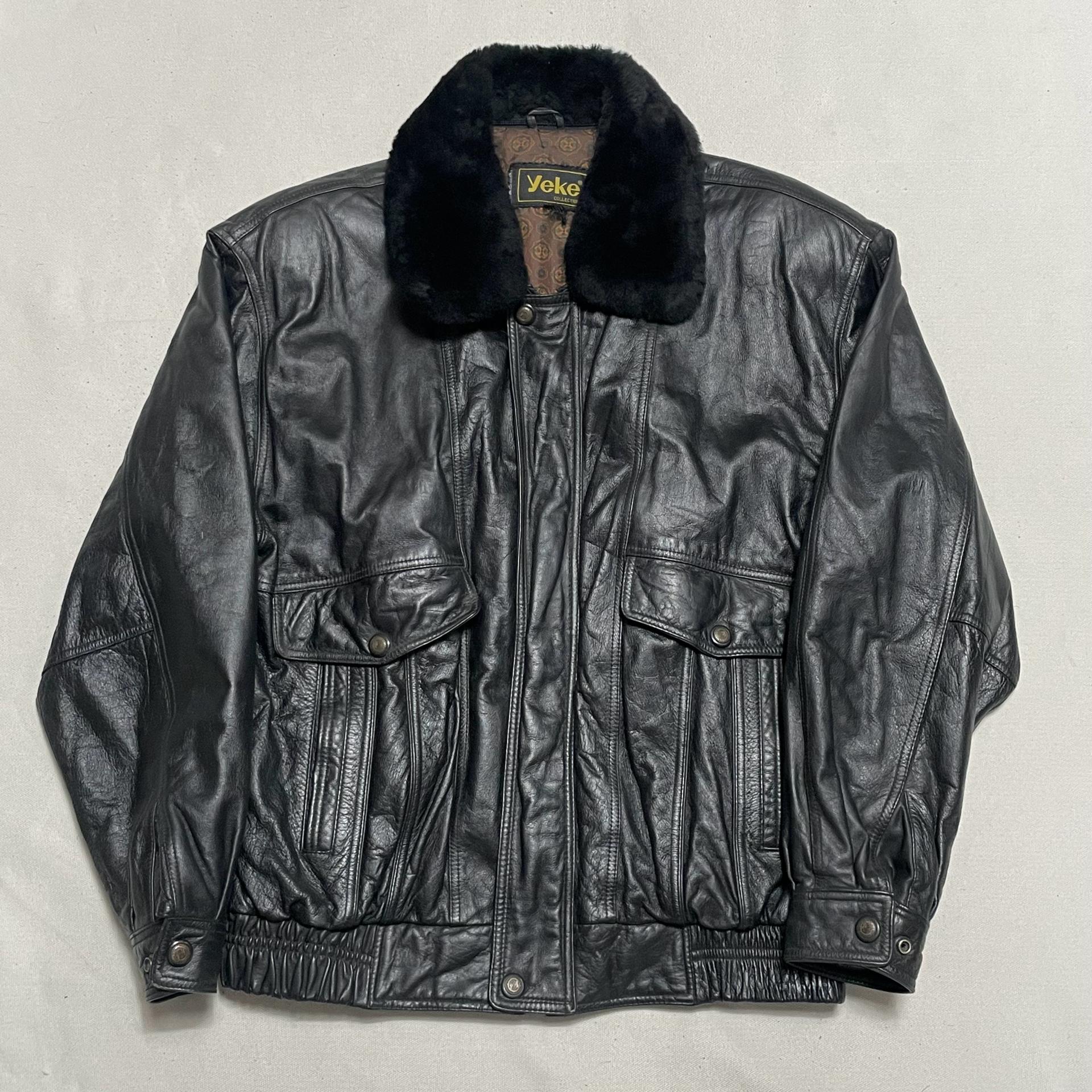 105 vtg 소가죽 레더 무스탕 봄버 자켓 3