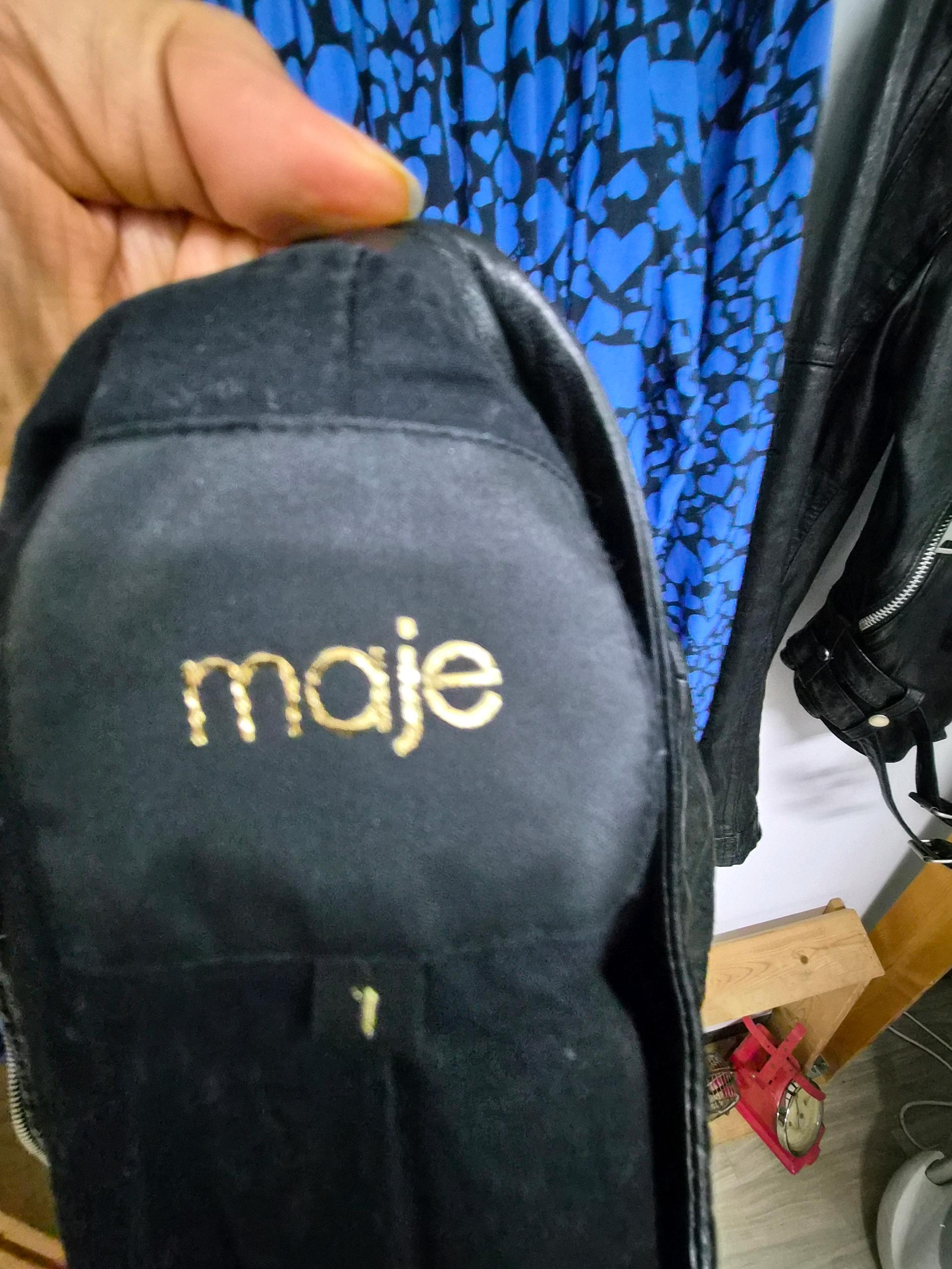 마쥬 쉐브론 퀼팅 램스킨 블루종 레더 자켓 8