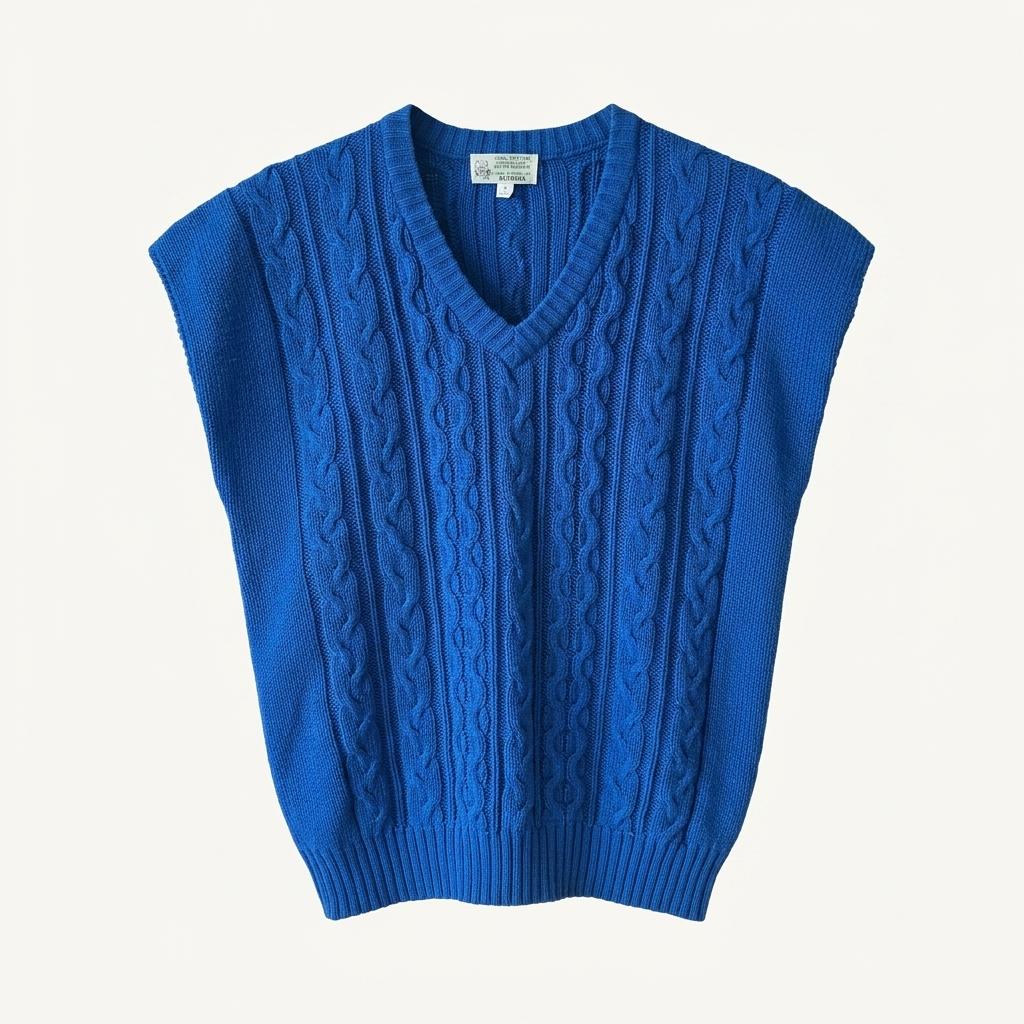 영국령 버뮤다 로컬 브랜드 Flatts Sportswear 코튼 케이블 니트 베스트 1