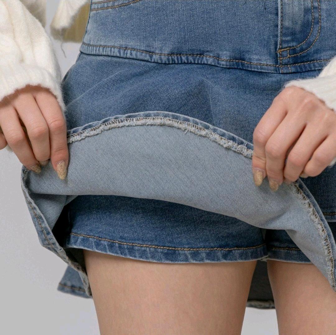 캉캉 프릴 데님 미니 스커트 4