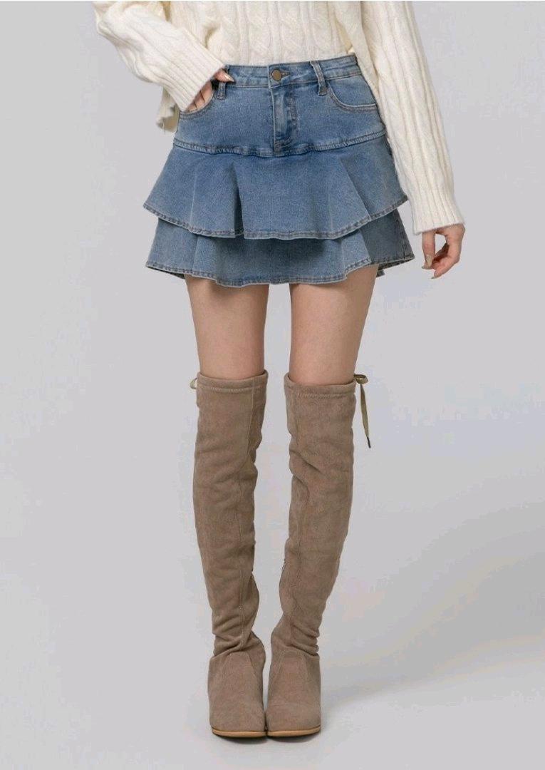 캉캉 프릴 데님 미니 스커트 10