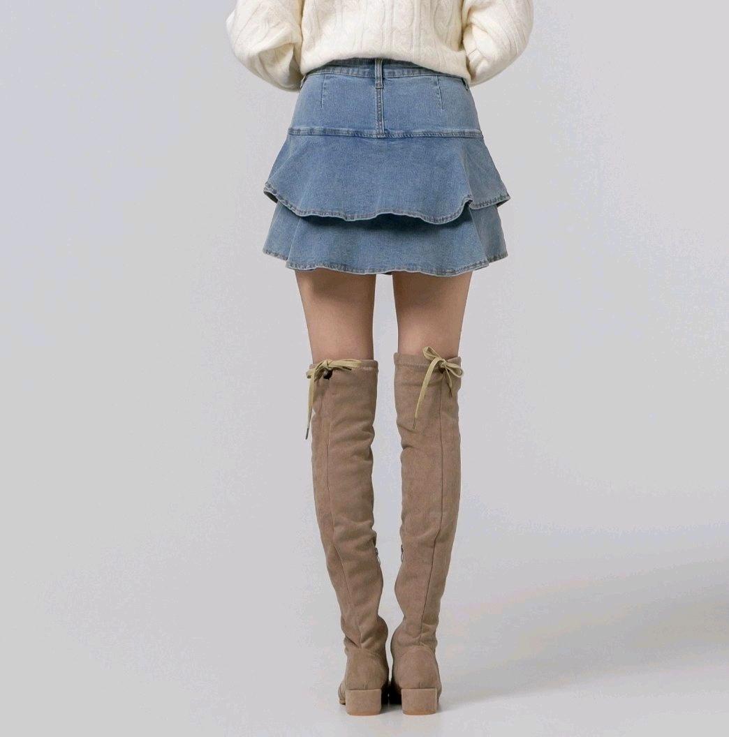 캉캉 프릴 데님 미니 스커트 11