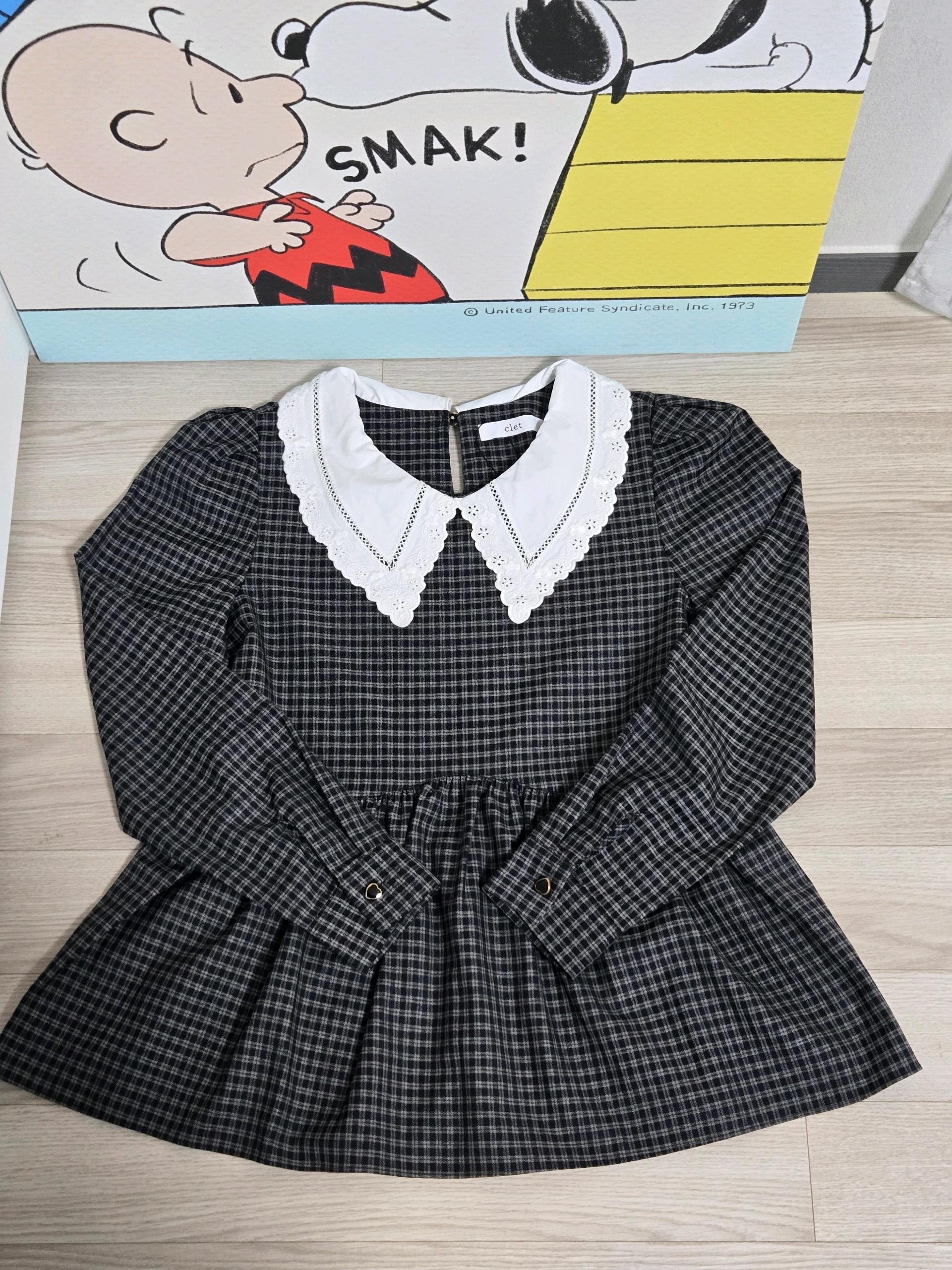 clet 체크 카라 블라우스 새상품 가격인하  4