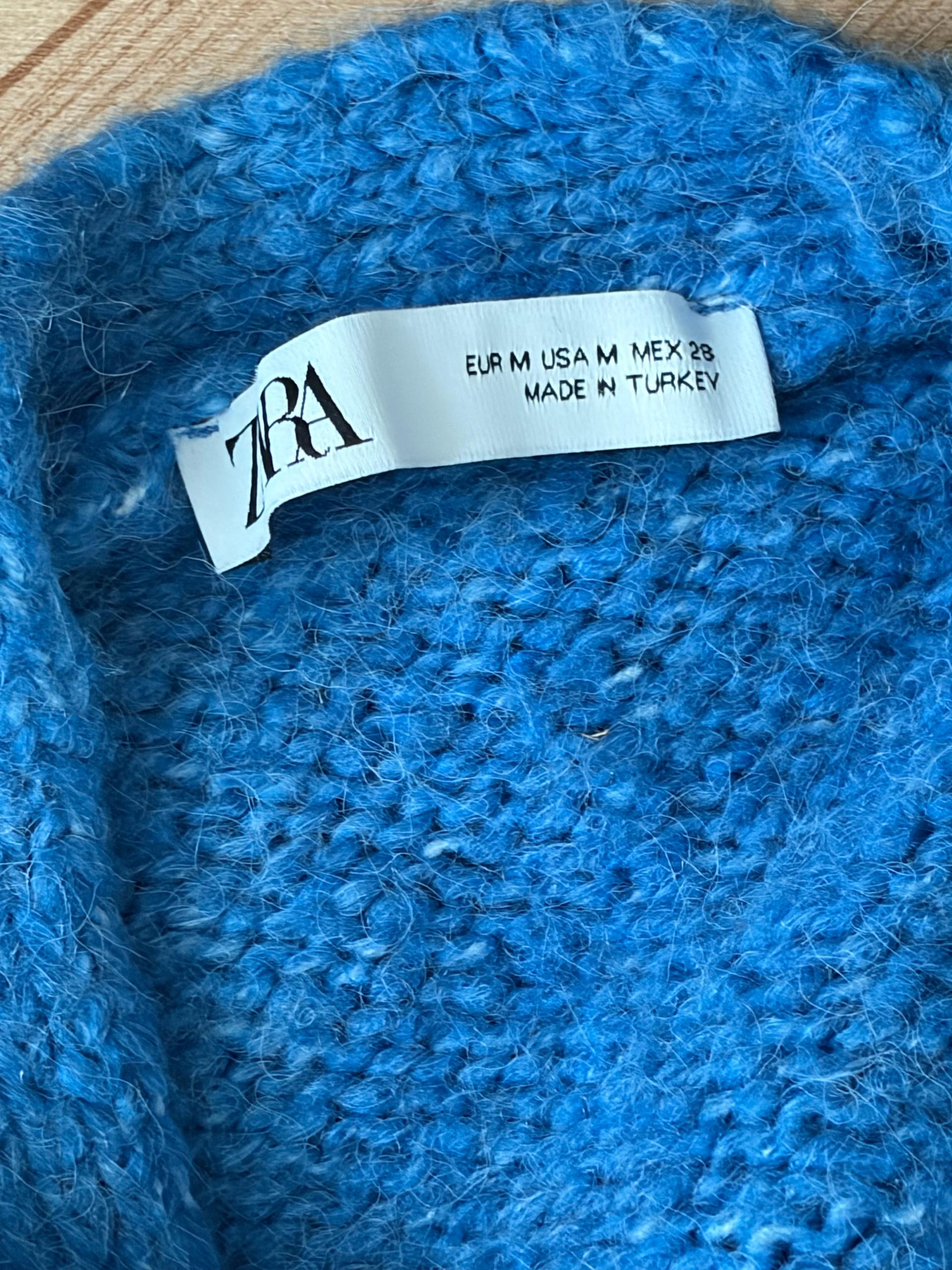 ZARA 블루 니트 가디건 M 4