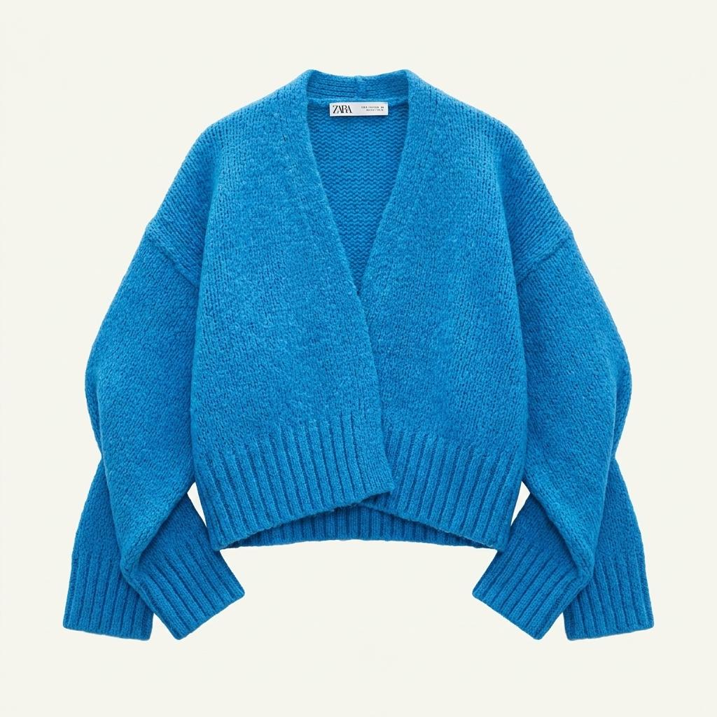 ZARA 블루 니트 가디건 M