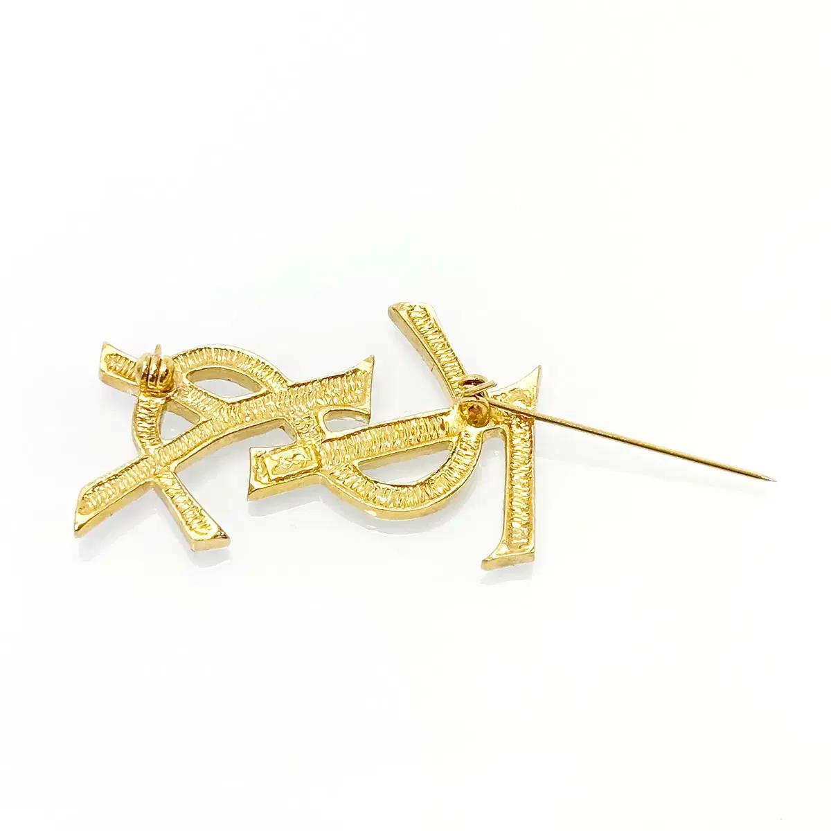 입생로랑 YSL 로고 골드 브로치 5VSLA27772 6