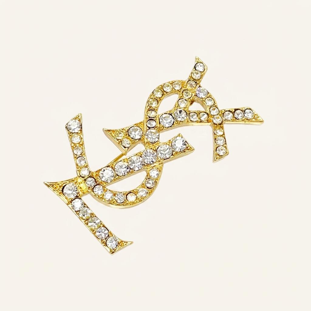 입생로랑 YSL 로고 골드 브로치 5VSLA27772 1