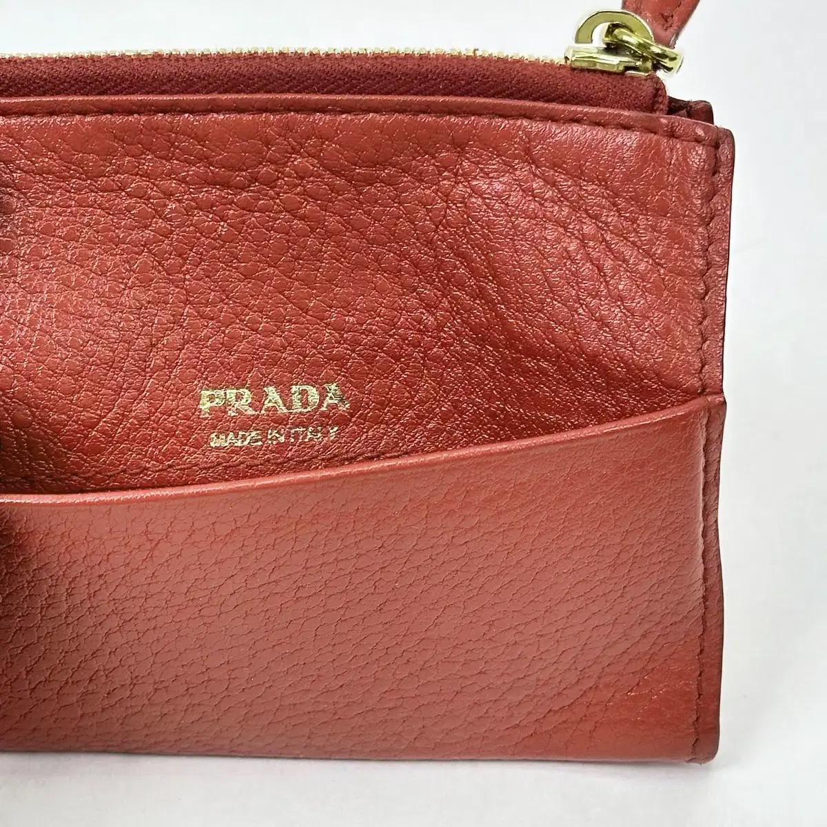 프라다 빈티지 레드 지퍼 카드지갑 4VPRW20528 5