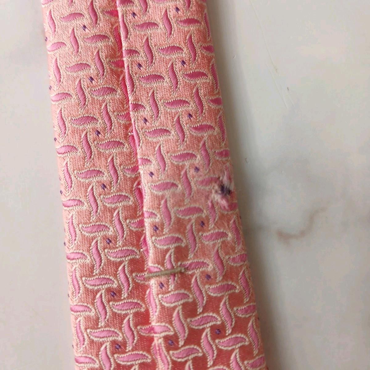 에스.티. 듀퐁 실크 핑크 패턴 넥타이 8.6cm B등급 A19555 10
