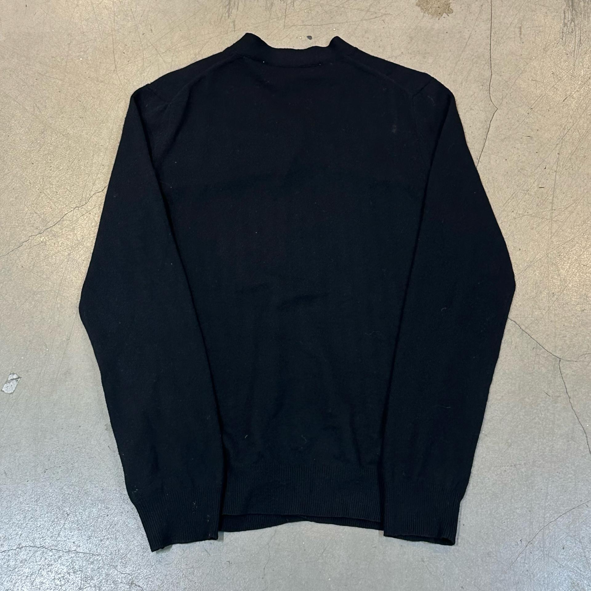 XL 꼼데가르송 더블하트와펜 블랙 울 가디건 4