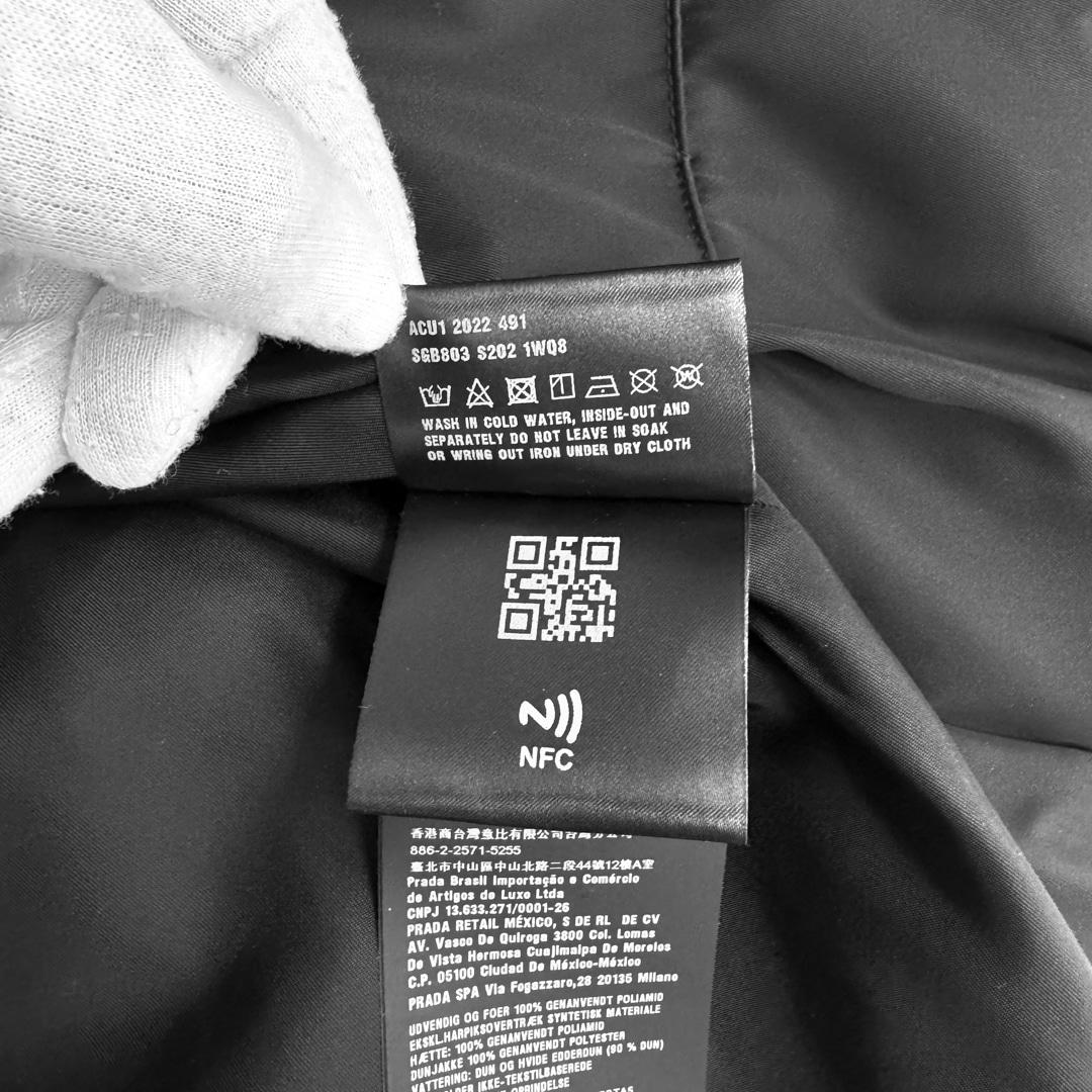 [5% 할인] [M] 프라다 남성 리나일론 로고 퀄팅 하이넥 개버딘 숏 패딩 자켓 블랙 5