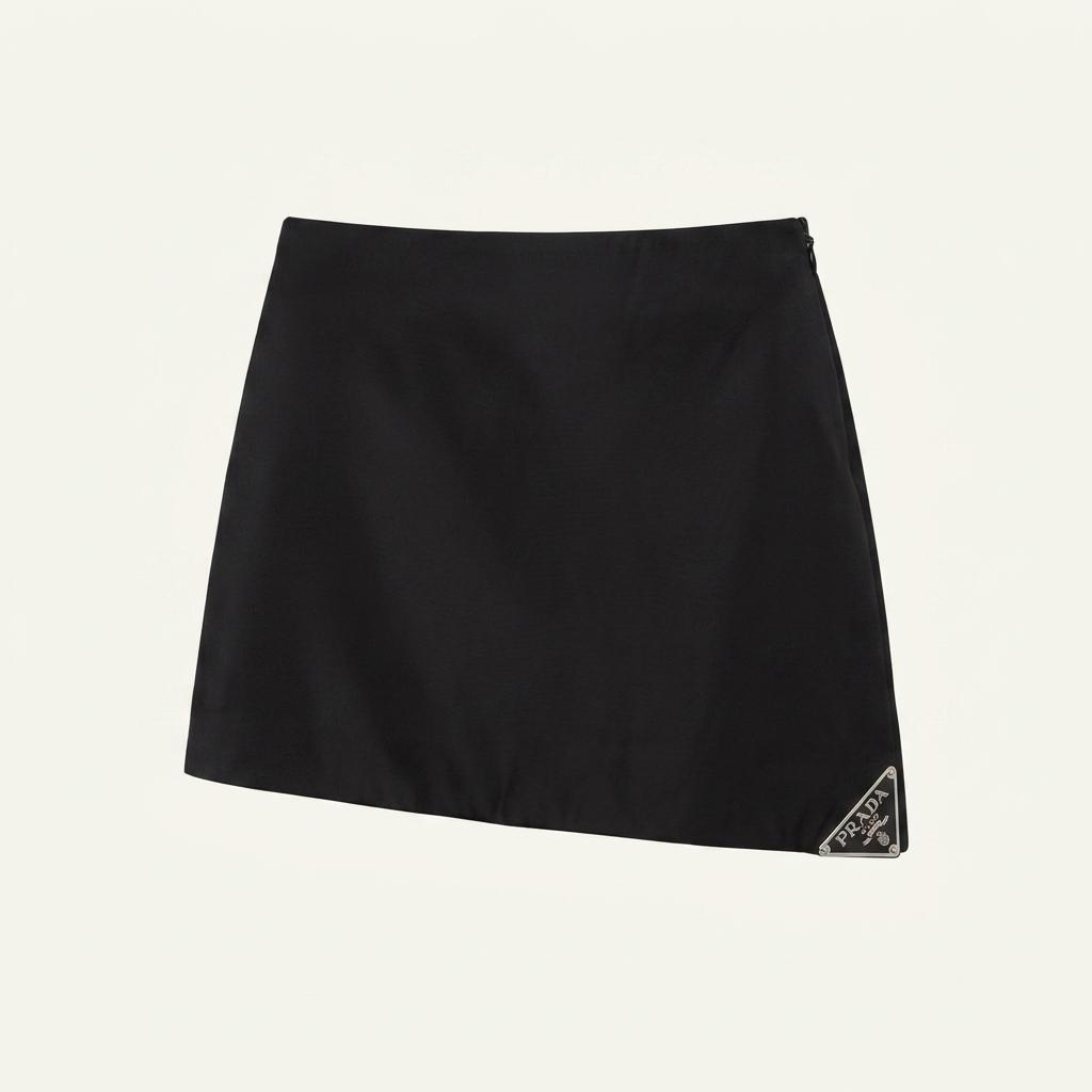[5% 할인] [40] 프라다 여성 빅 삼각로고 리나일론 미니 스커트 치마 블랙 1