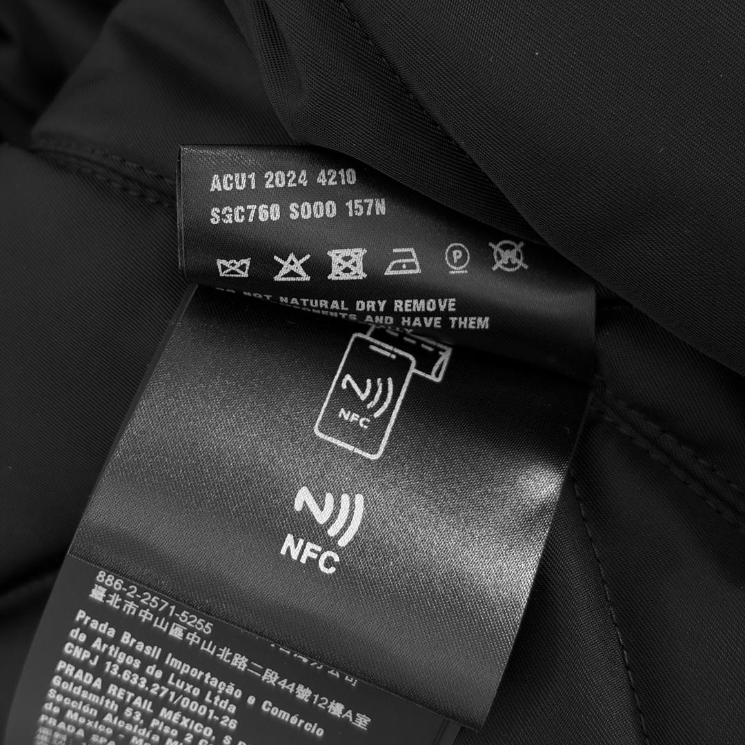 [5% 할인] [XL] 프라다 남성 데님 시어링 봄버 트러커 블루종 자켓 칼라 블랙 6