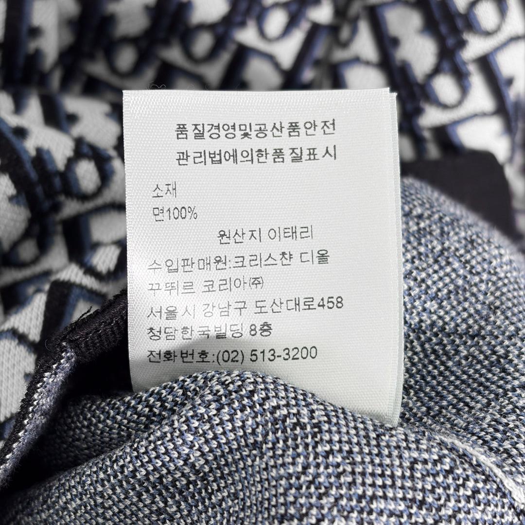 [5% 할인] [XL] 디올 남성 오블리크 개버딘 자카드 오버 니트 셔츠 블랙 3