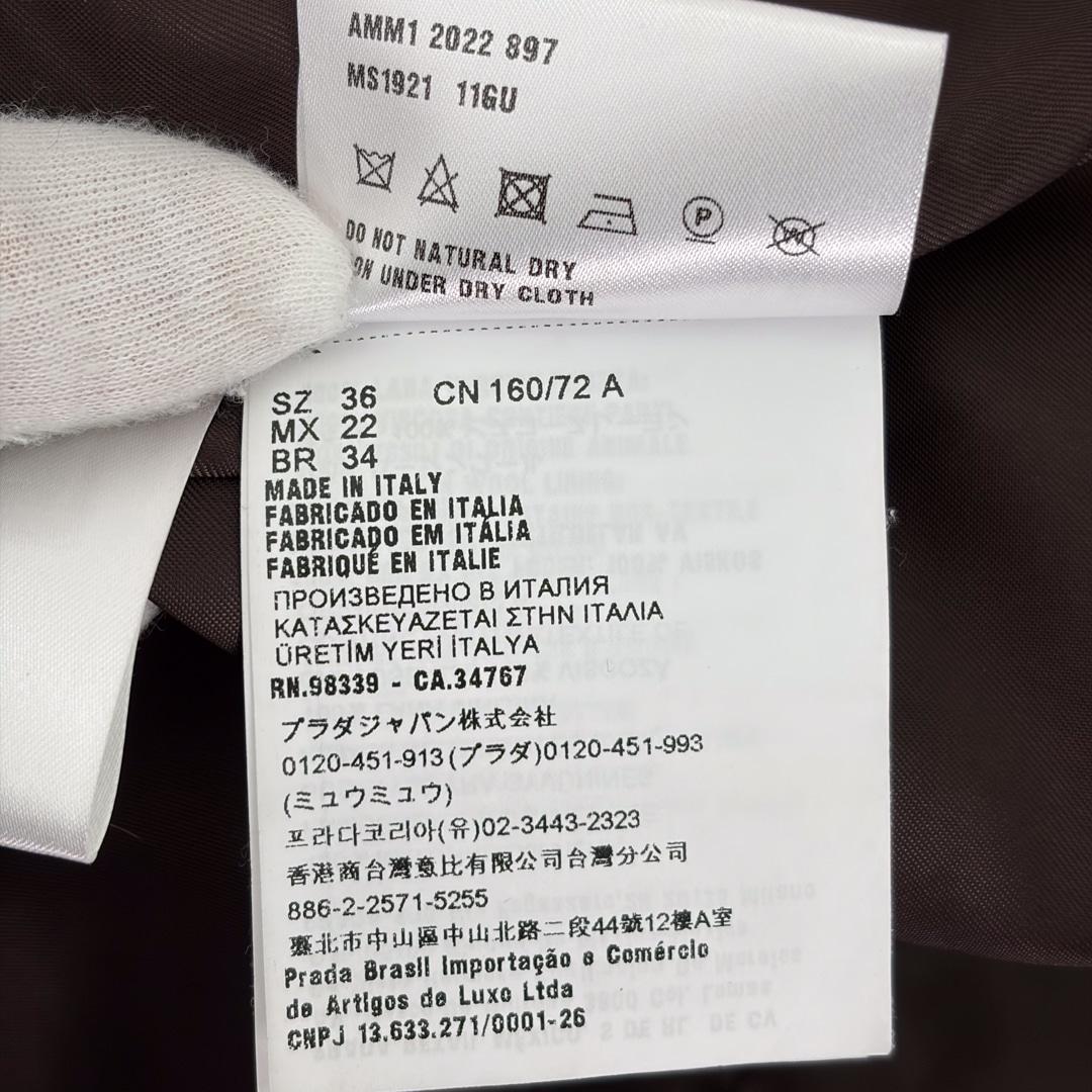 [5% 할인] [36] 미우미우 여성 백로고 울 플래드 오버사이즈 체크 롱 코트 러스트 4