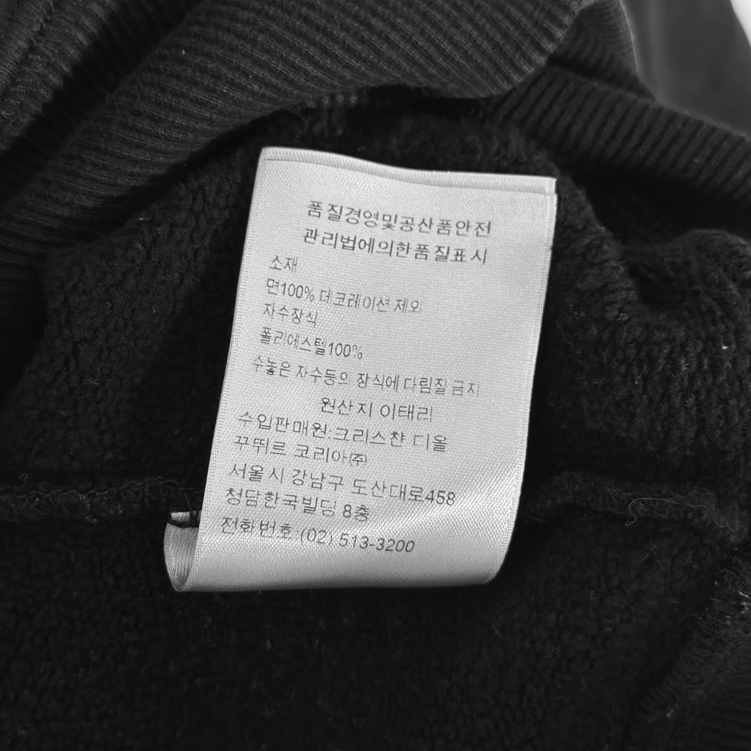[5% 할인] [S] 디올 x 피터도이그 남성 레터링 자수 로고 후드 티셔츠 블랙 10